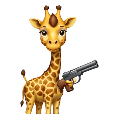 giraffe holding a gun sticker