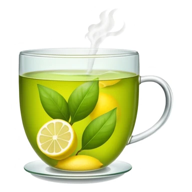 fresh green tea and lemons sticker