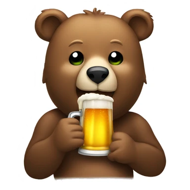 Bear drinking a beer sticker