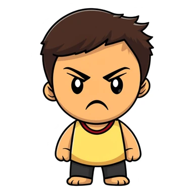 Angry brunette tan skin  sticker