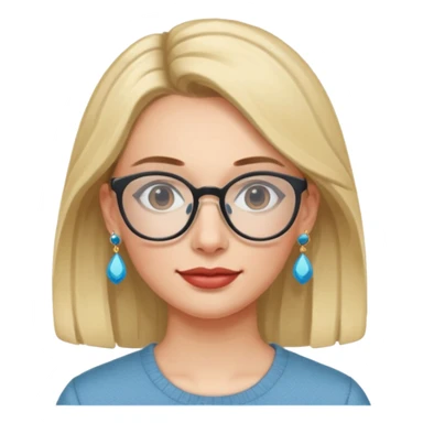 Signora con occhiali e orecchini celesti sticker