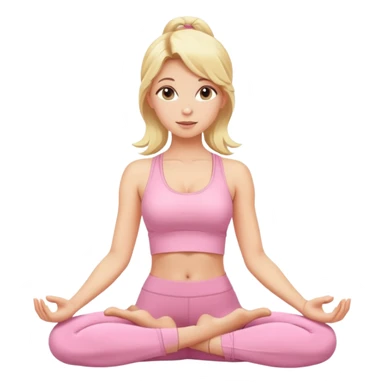 blonde yoga girl light pink clothes n sticker