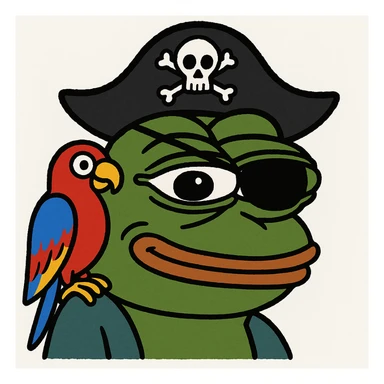 pirate with eye patch and parrot sticker