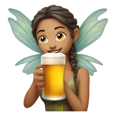 Fairy drinking a beer sticker