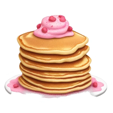 Pancake with powdered pink sprinkled sticker