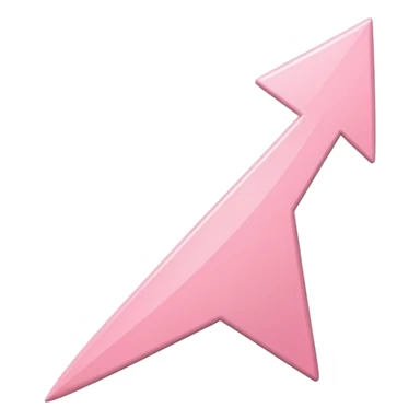 Smooth pastel pink price arrow trending upward, simple and sleek design. sticker
