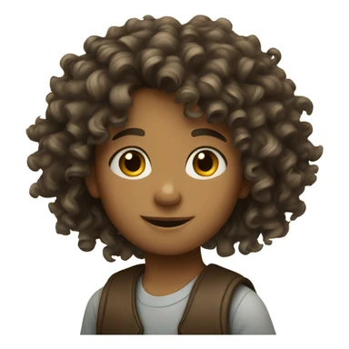 long curly haired child sticker