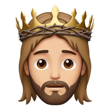 Jesus crown minimal emoji style sticker