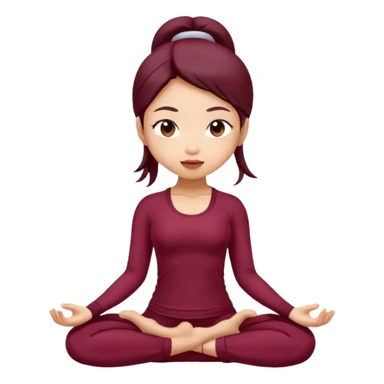 asian yoga girl light Burgundy clothes  sticker