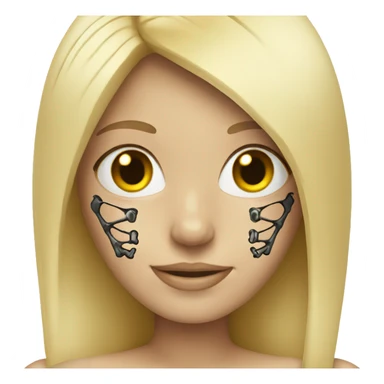 blonde girl with skeleton features sticker