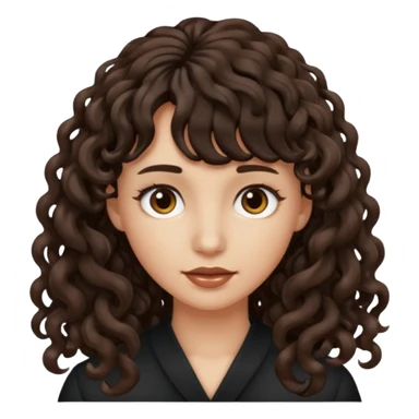 Fais la frange plus tordu la peau plus foncé et les cheveux bruns et bien plus long mais avec les cheveux bouclés  sticker