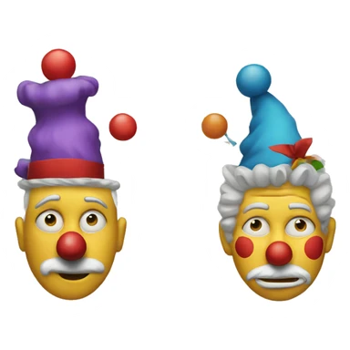 thinking face with the clown face  sticker