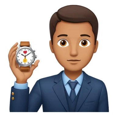 Guy looking at watch sticker