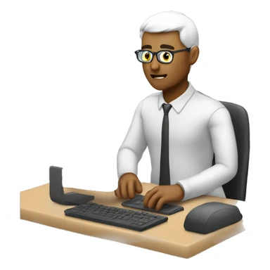 Men on computer learning three.js sticker