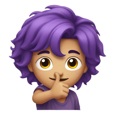 Boy with purple hair fist pumping sticker