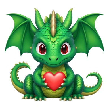 Dragon with heart eyes sticker