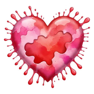 heart with a watercolor splash sticker