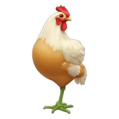 Un poulet qui mange une tulipe sticker
