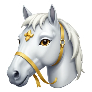 white horse’s face with winning thing sticker