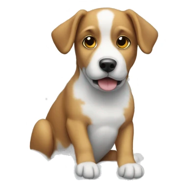 dog floating on a cloud with wings sticker