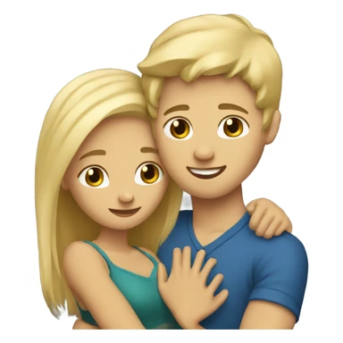 blonde hair girl hugging brown hair white guy  sticker