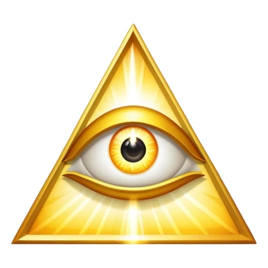 All-seeing eye in triangle with rays of light sticker