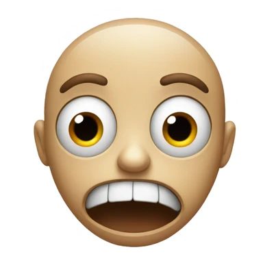 Face with big eyes scared and mouth wide open sticker