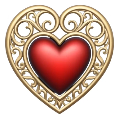 gothic black heart with ornate filigree sticker