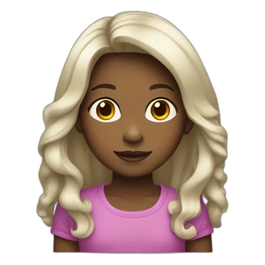 niña 9 años pelo largo negro sticker