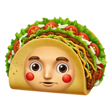 taco with Donald Trump's face sticker