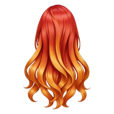 back view of long red hair sticker