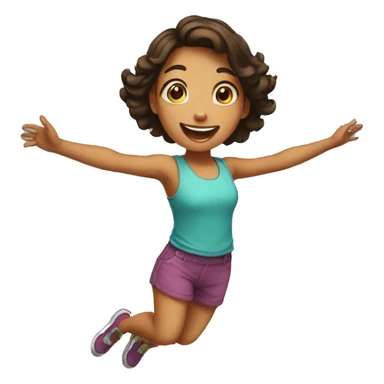 girl jump happy sticker