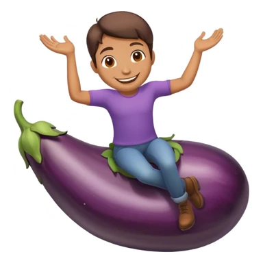  Person riding eggplant sticker