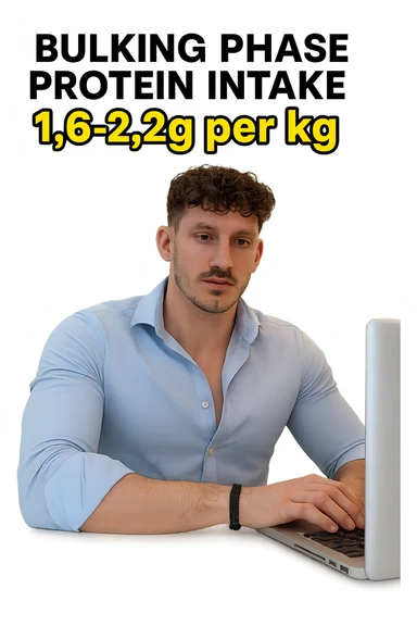 Uomo che imposta la sua fase di massa a proteine intorno 1.6 - 2.2g per kg sticker
