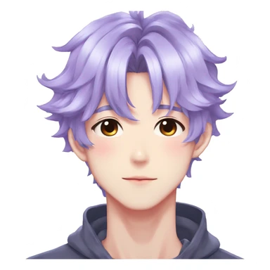 Gorgeous colorful shiny romantic pastel anime style shojo man with blushing face aesthetic and pretty hair trending style sticker