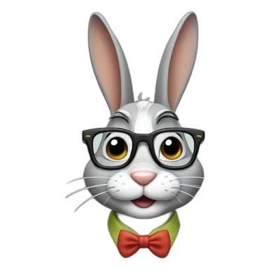Bugs bunny with glasses sticker
