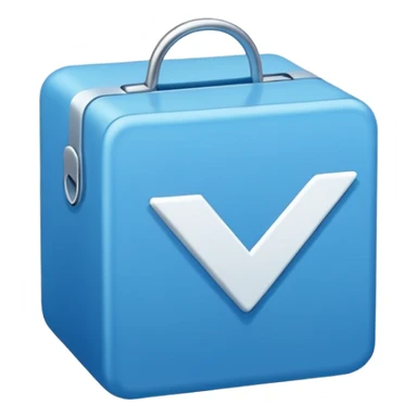 Checkmark in blue box sticker
