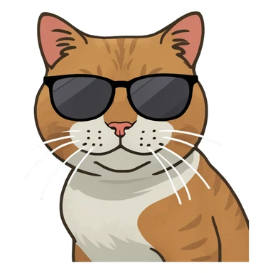 Cat with sunglasses sticker