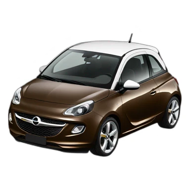 Brown Opel Adam with white roof sticker