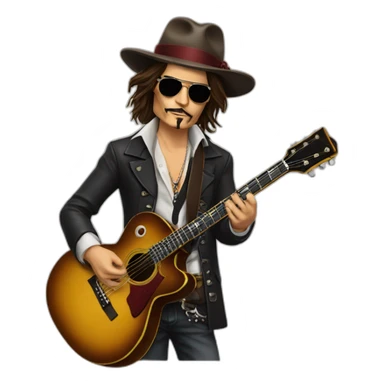 johnny-depp-with-guitar sticker
