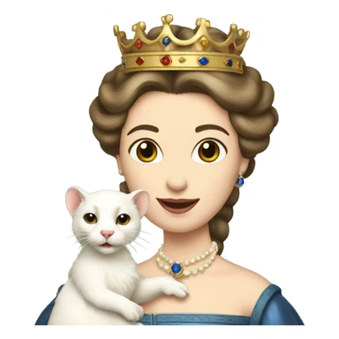 Queen of France holding a pet white ferret sticker