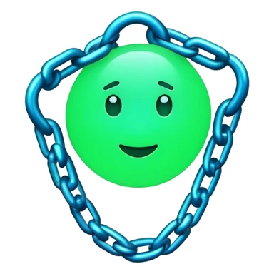 chain link emoji glowing with data flow, sticker