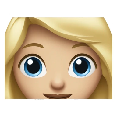 Blond hair blue eyes girl with laptop  sticker