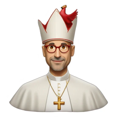 stanley tucci as a religious cardinal hat sticker