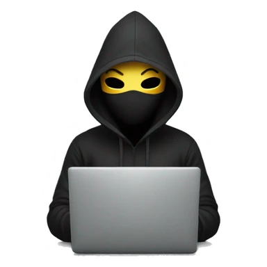 anonymous with laptop with black hoodie and having a mask  making money sticker