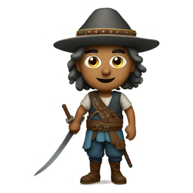 An emoji of a traditional Turkish 'efe' figure, typically depicted wearing a vest, baggy pants, and a hat, often holding a weapon or sword, representing courage and heroism in Turkish culture sticker