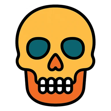 colored skull icon sticker