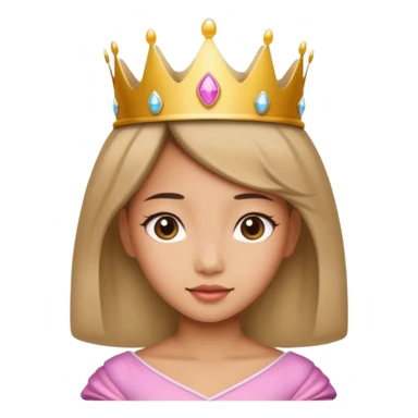 Asian girl wearing a princess crown on her head  sticker