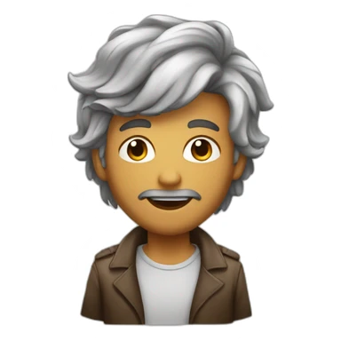 Homem com pouco cabelo tomando cafe sticker