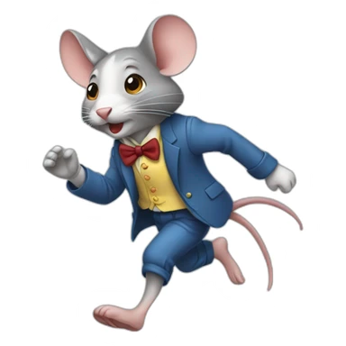 mouse dressed in clothes running like a human sticker